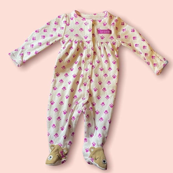 Carter's Other - CARTERS sleeper footsie pajamas NEW size newborn flowers and bears